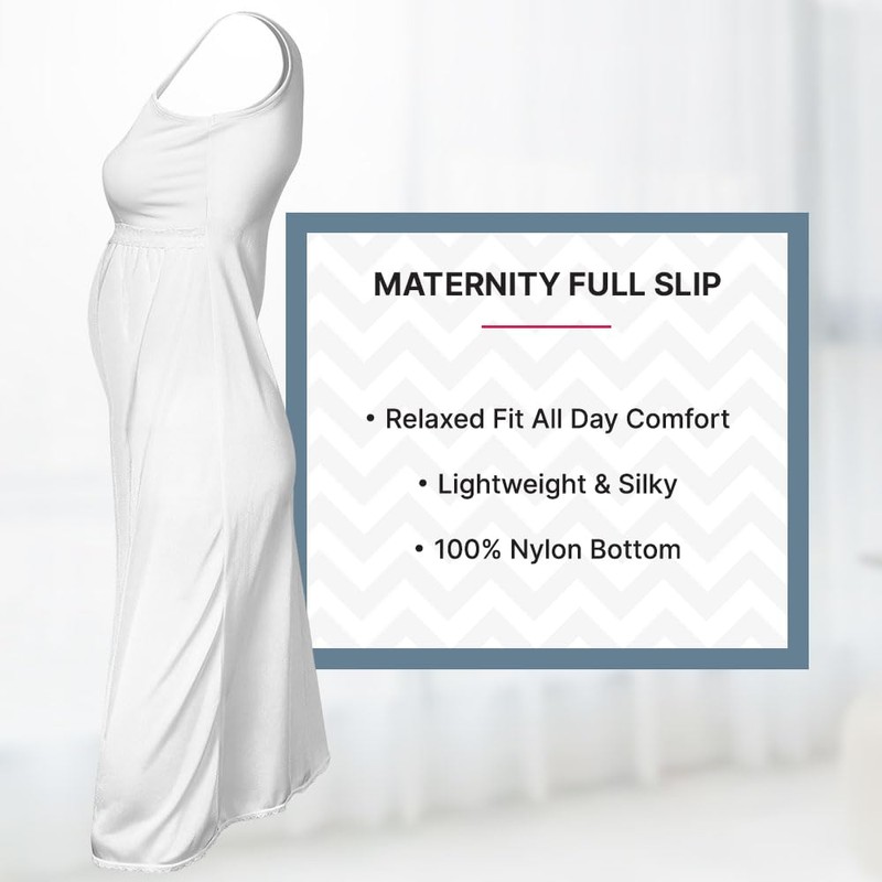 Valair Maternity Full Slip para Mujeres Embarazadas - Algodón/Lycra Superior,