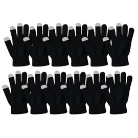 Winter Magic Gloves, 12 Pairs Stretchy Warm Knit Bulk Pack Mens Womens