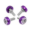 A ABSOPRO Purple Silver Tone License Plate Bolts Screws Car