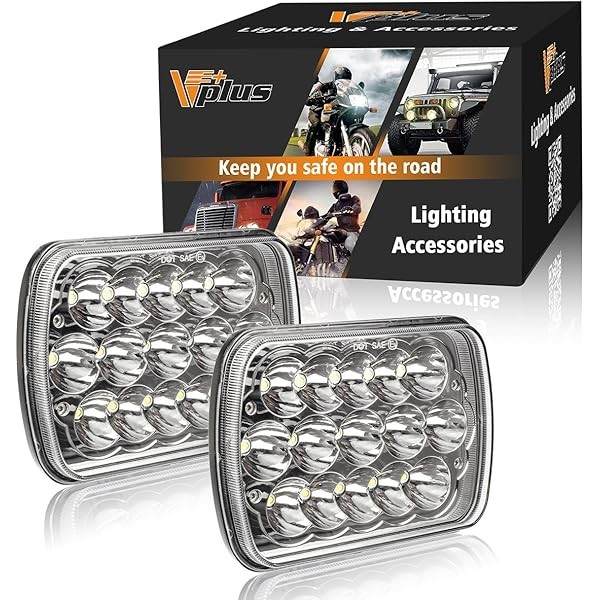 Partsam 2PCS Rectangle H6054 LED Headlights 5x7 7x6 Headlamp Hi/Low