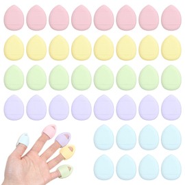 Giantree 40Pcs Mini Makeup Puff, Mini Finger Powder Puff, Triangle Makeup Puff for Foundation Setting Sponge for Women Girls Cosmetic Setting Wet Dry