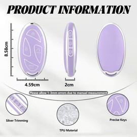 TOOMUME Car Key Cover TPU, Car Key Case Fit for Hyundai Tucson NX4 Kona SX2 Ioniq 6 Grandeur GN7 Grand Prix Azera Elantra Sonata, Protective Key Fob Cover Key Fob Case - Smart Key