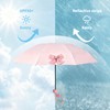 Baestappy Pink Bow Umbrella,Mini Compact Windproof Folding Umbrella for Rain