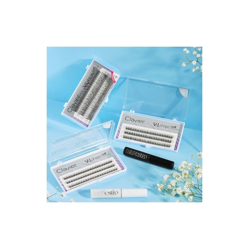 Clavier Eyelash Clusters V&L Shape Eye Make-Up Cat Eye Effect