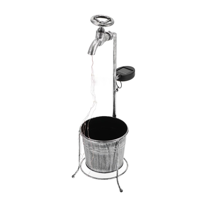 Lawn Lamp Solar Outdoor Waterproof Metal Faucet Durable Light Statue
