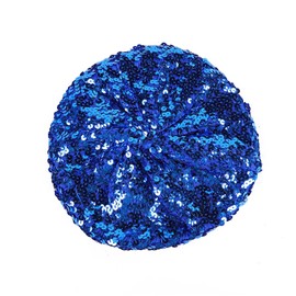 MUNSKT 1PCS Women Sparkly Sequins Beret Hat, Flash Sequined Headdress Shining Beanie Cap Dancing Hat for Girls Festival Party Club, Fun Costume Stretch Mermaid Dancing Cap, One Size Blue