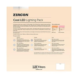 LEE Zircon Cool LED Lighting Gel Filter Pack 300mm x 300mm – Contains 9 Sheets, 1 Sheet Per Colour Totalling 9 sheets