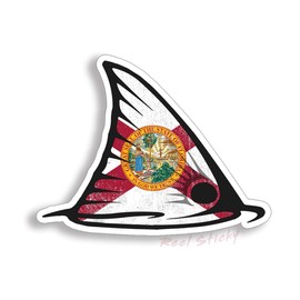 4 inch Florida State Red Fish Fin Sticker FL fishing cup laptop Car Vehicle Window Bumper Vinyl Decal Graphic
