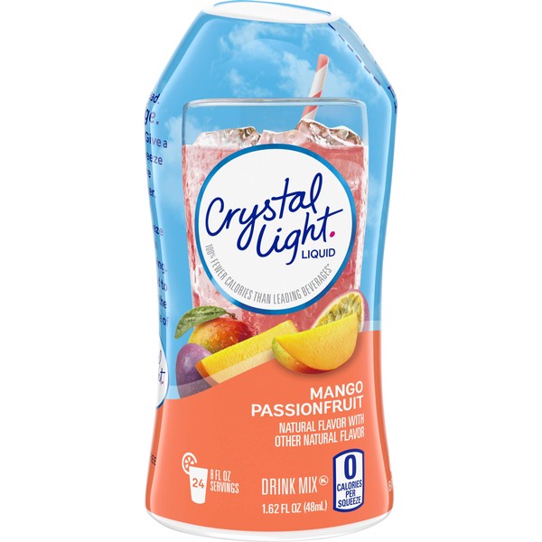 Crystal Light Mezcla de bebidas líquidas de mango sin azúcar, sin cafeína, botella de 1.6 onzas líquidas