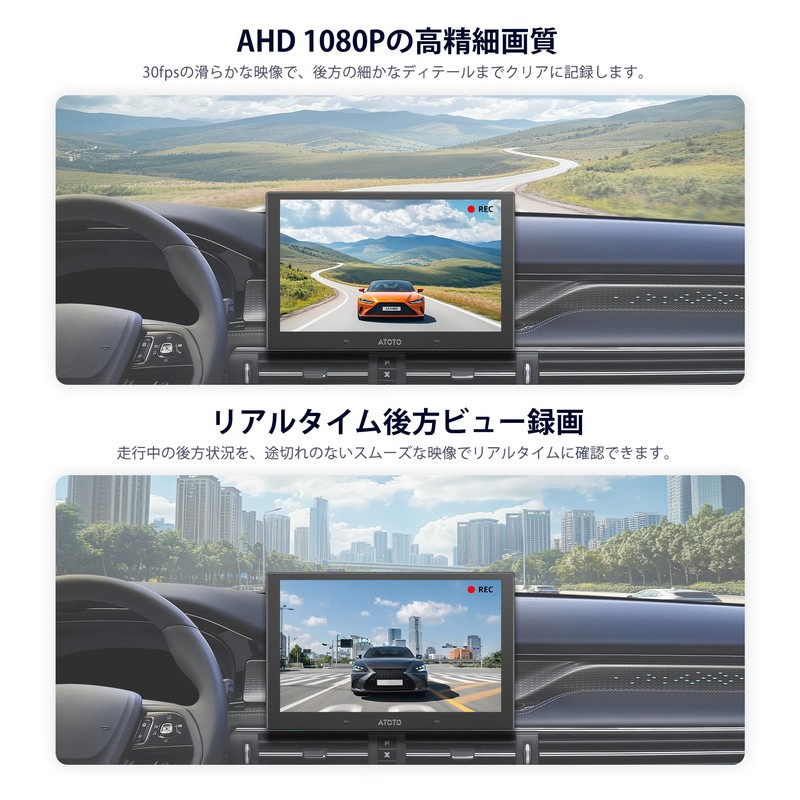 ATOTOEXCEL AHD 1080p Rear Camera, 30fps, 134° Wide Angle, Starlight