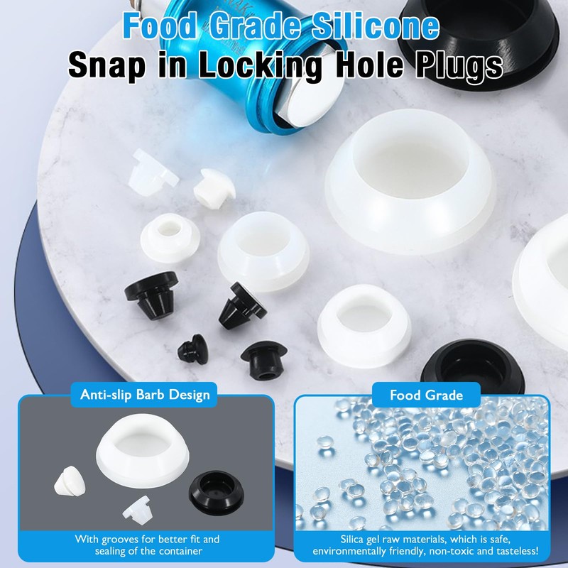 BOPOREAE 4 Pcs 45 mm Silicone Rubber Plugs Snap in