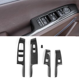 FOEVE Window Switch Bezel Compatible with KIA Soul 2020 2021 2022 2023 2024 2025 - Door Window Switch Panel, Carbon Fiber Pattern