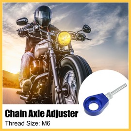 REPAIROCK 4pcs 15mm Dia Hole Blue Silver Tone Metal Universal Chain Axle Adjuster Tensioner for Motorcycle Auto Replacement Parts