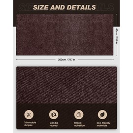 VIVOYAN 78.7"x15.8" Cat Scratch Mat,Trimmable Self-Adhesive Carpet,DIY Climb Cat Scratcher for Cat Couch Furniture or Wall Protector,Covering Cat Tower,and Replacement Pads (Brown)