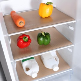 Beige Shelf Liners for Kitchen Cabinets Non Adhesive Drawer Liner for Bathroom Waterproof Refrigerator Liners for Shelves Fridge Plastic Mats Cabinet Cupboard Liner 11.8 x 236.2 Inches