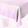Disposable Rainbow Tablecloth Pastel Rainbow Tablecloths 2 PCS Waterproof Plastic