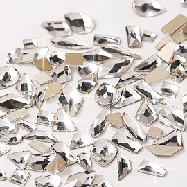 ZHEJIA Rhinestone Nail Art (About 100 Pieces) Nail Parts, Crystal, Mixed Size, Nail Stone, Case Included, DIY Nail Set, For Decorating Nails and Outfits, High Light Filtering