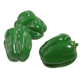 Deco Woerner Decorative Dummy Peppers Food Dummy Green 10 x 16 cm Pack of 3