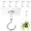 Muccibi Adhesive Ceiling Hooks, 5 Pack Ceiling Hooks Heavy Duty