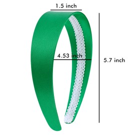 loucent Smooth Satin Headband - Luxurious 2" Wide No-Slip Headband for Women Green
