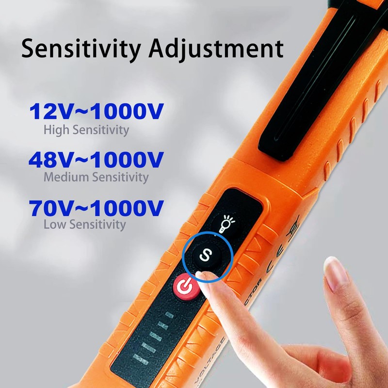MXCOIRTP Voltage Tester, Non-Contact Voltage Detector, Electrical Tester, 3 Ranges