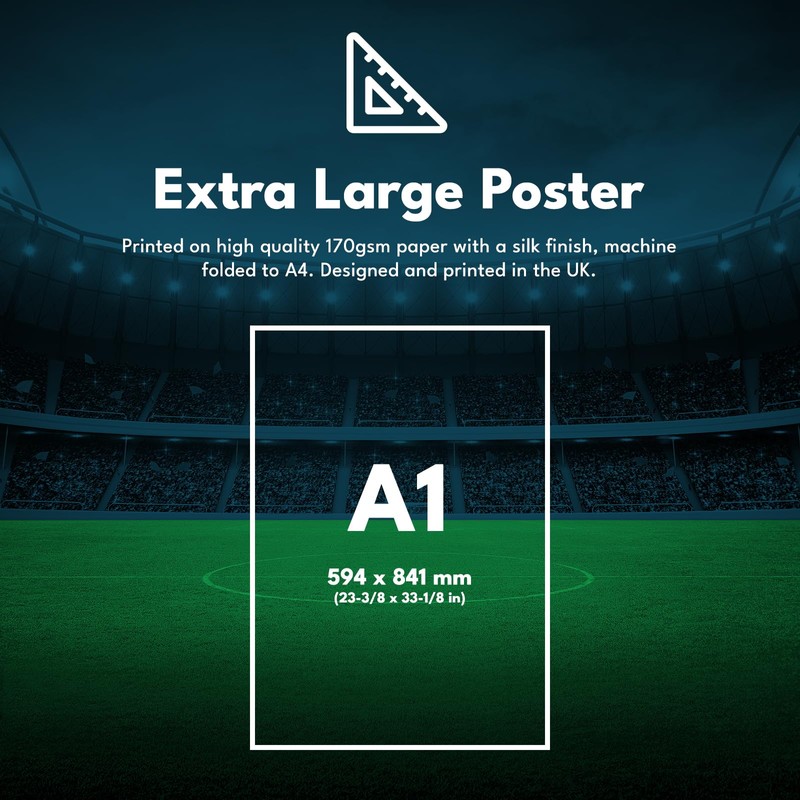 Football Ground Map 92 Club - Football Stadium A1 Wall