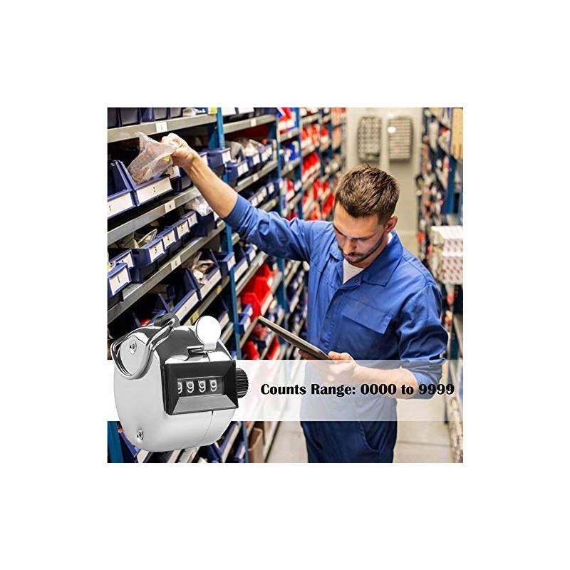 White Deer Hand Tally Counter 4 Digit Number Dual Clicker