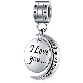 Autism Awareness Charms, 925 Sterling Silver Puzzle Pieces Enamel Charms, I Love You to the Moon and Back Dangle Beads, Fit European DIY Bracelet, for Lovers/Mother's Day/Christmas Gifts, Sterling
