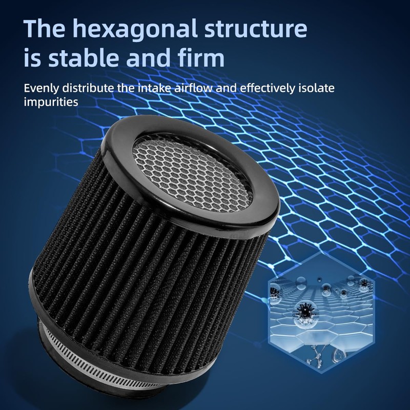 3" 3.5" 4" Inlet Cone Air Filter 76mm 89mm 102mm