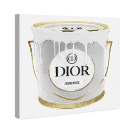 The Oliver Gal Artist Co. Fashion and Glam Wall Art Canvas Prints 'All White Paint' Home Décor, 20" x 20", Gray, Gold