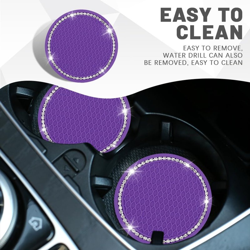 Kutyun 4PCS Bling Car Cup Coaster, Universal Non-Slip Cup Holders