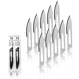 Pack of 10 Replacement Blades for Scalpel Blade No. 18 Carbon Steel for Scalpel Holder Individually Packaged