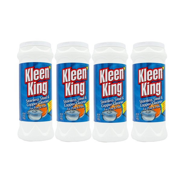 4 Pk, Kleen King Stailess Steel & Copper Cleaner for Pots & Pans, 14 Oz