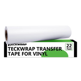 TECKWRAP Clear Transfer Tape for Vinyl, Medium Tack & Adhesive Vinyl Transfer Tape for Stickers Decals Signs Window, 12" x 22FT
