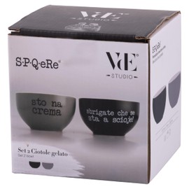 S.P.Q.eRe Set 2 Ciotole Gelato 520 ml Porcellana