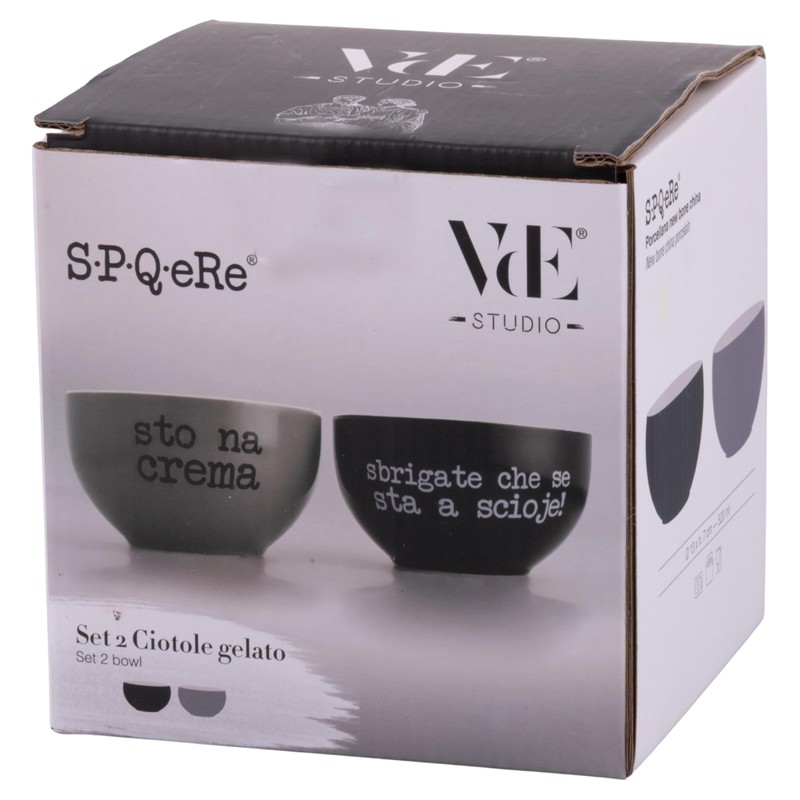 S.P.Q.eRe Set 2 Ciotole Gelato 520 ml Porcellana