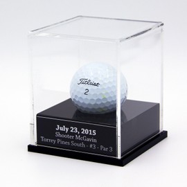 FANTASYJOCKS Custom Acrylic Clear Golf Ball Display Case with Customizable Laser Engraving