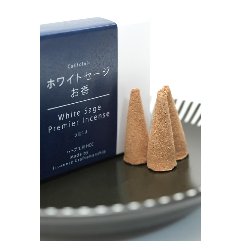 White Sage Purifying Cone Incense, 10 Pack Herb Kobo HCC