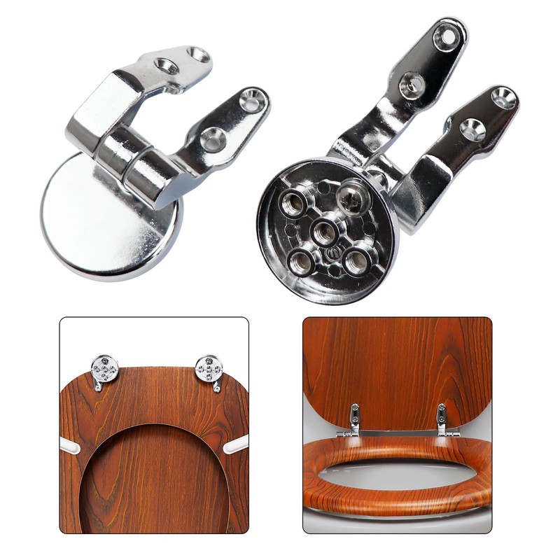 Fanmitrk Toilet Seat Hinges Made of Zinc Alloy, Toilet Lid
