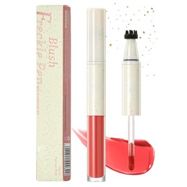 Long-Wearing Waterproof Cream Blusher with Stamp Design for Effortless and Cheek Tint, 2-in-1 Natural Sun-Kissed Freckle Pen & Liquid Blush Makeup Stick (Cheeky Tint Duo – Spiced Berry)