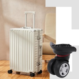 logyues 4Pcs Universal Swivel Wheel Left Suitcase Wheel (4L) 115W Series W055 Wheel Replacement Black