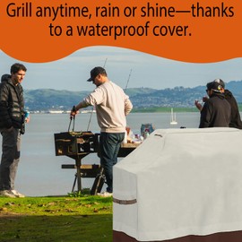 Grill Cover 58 inch, Waterproof BBQ Cover for Outdoor Gas Grill, Compatible with Weber Genesis II, LX 300 Series and Genesis 300 Series, Fade Resistant, Compared to 7130