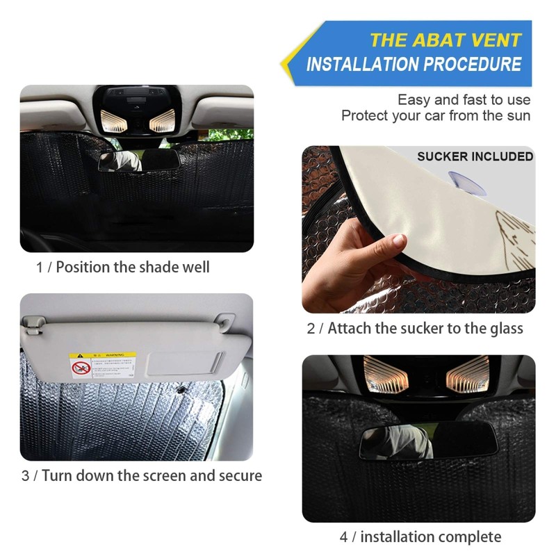 Qilmy Car Windshield Sun Shade Automotive Sunvisor Protector Foldable for