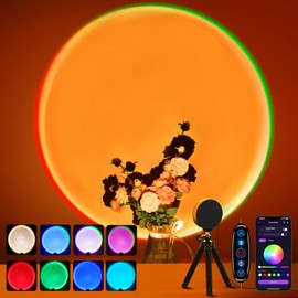 Kangtaixin Sunset Lamp - RGB Sunset Lamp - App Control USB Port LED Projector 360° Rotatable Romantic