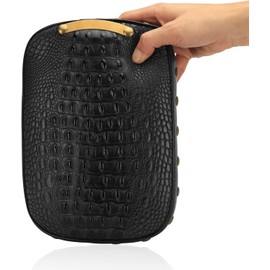 LKV 10.63″ Motorcycle Pessenger Seat, Rear Leather Pillion Pad with 8 Suction Cup Motorcycle Pillion Seat Cushion for Harley Dyna Sportster Chopper