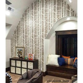 Wall Stencil Birch Forest - Large Stencil Set for Wall Painting - Modern Designs for DIY Home Decor