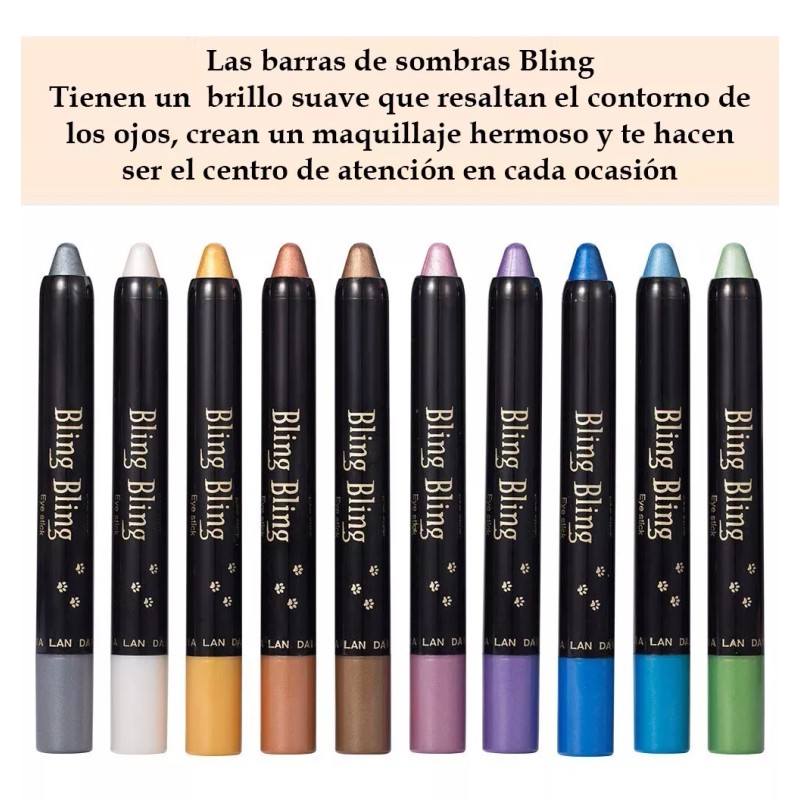 Bling 10 Barras De Maquillaje Bling, Sombra Brillante Para Ojos.