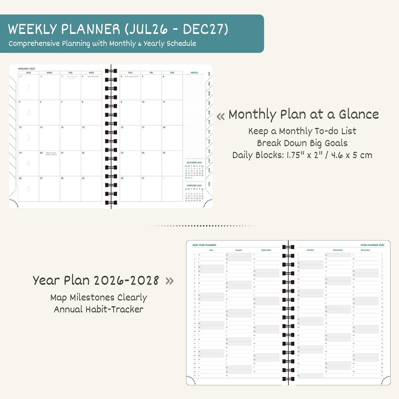 BEZEND A4 Academic Diary 2026-2027 Week to View (Jul 26