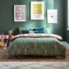 furn. Luna Wood Duvet Cover Set, Fern Green, Single