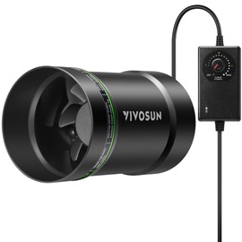 VIVOSUN 4” Inline Booster Duct Fan with Speed Regulator, 130 CFM Quiet Exhaust Fan for HVAC Ventilation in Grow Tents, Basements, Bathrooms, Kitchens, and Attics